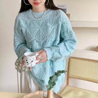 【BBHONEY】蕾絲拼接毛衣針織衫(網美熱搜款)