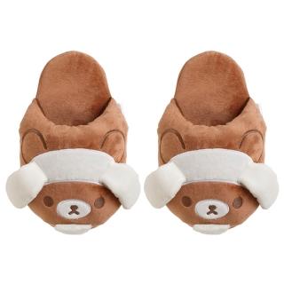【San-X】拉拉熊 懶懶熊 可愛兔耳系列 絨毛室內拖鞋 蜜茶熊(Rilakkuma)