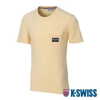 【K-SWISS】棉質吸排T恤 Label Pocket Tee-男-橙(108074-770)