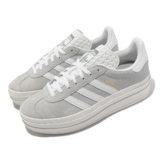 【adidas 愛迪達】休閒鞋 gazelle bold w 女鞋 灰 白 厚底 增高 拼接中底 三葉草 愛迪達(hq6893)