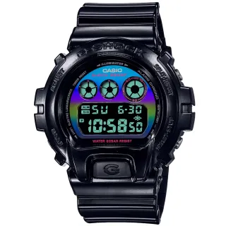 【CASIO 卡西歐】卡西歐G-SHOCK RGB 鬧鈴電子錶-黑(DW-6900RGB-1 台灣公司貨)