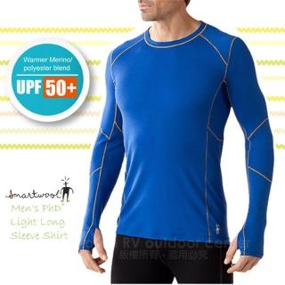 【SmartWool】男 PhD Light 四季型美麗諾羊毛圓領薄長袖排汗衣(藍 SW0SO932)