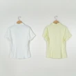 【MASTINA】雪紡基本短袖正裝襯衫(白 黃/魅力商品)