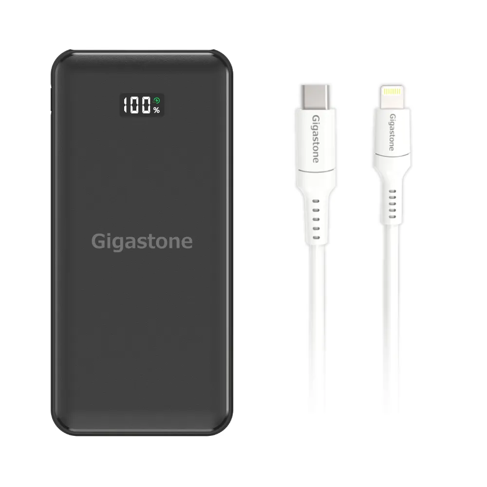 【GIGASTONE 立達】PD3.0 10000mAh Type-C雙向快充行動電源+Type-c to Lightning 30W充電傳輸線