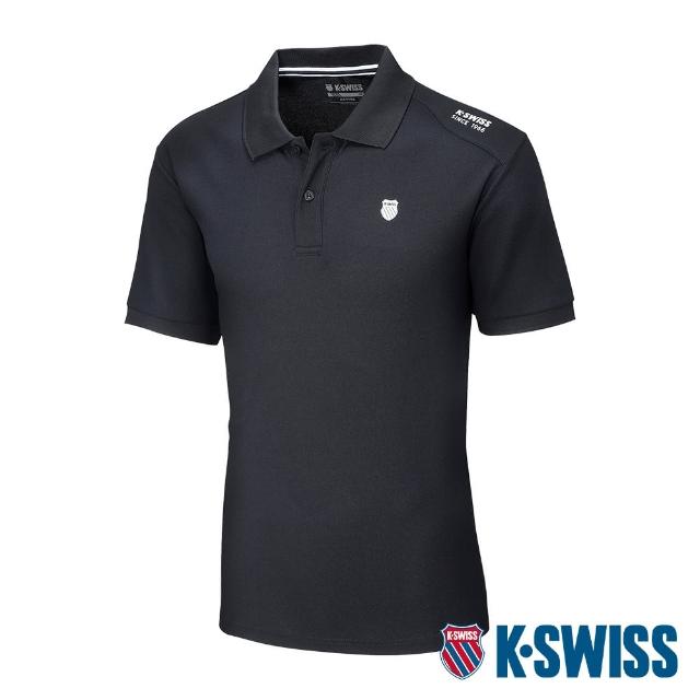 【K-SWISS】涼感排汗POLO衫 Active Polo -男-黑(108071-008)