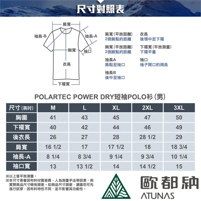 【ATUNAS 歐都納】男款POLARTEC吸溼排汗快乾抗臭短袖POLO衫(A1PS2302M深灰/防曬/透氣/彈性/休閒/大尺碼)