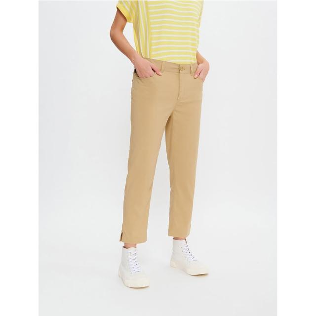 【AIGLE】女抗UV快乾彈性七分褲AG-2P263A150 卡其(女褲抗UV快乾彈性七分褲)