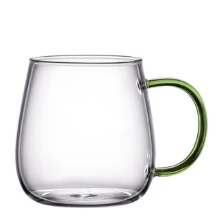【工具王】咖啡杯 隔熱杯 杯子 茶杯馬克杯 透明杯子 綠色款 450ml 630-PG450G(雙層玻璃杯 玻璃杯 雙層杯)