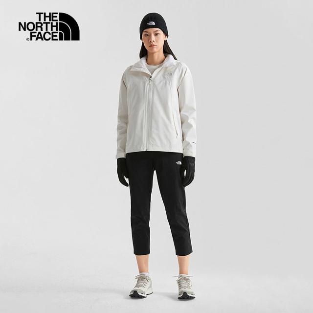 【The North Face 官方旗艦】北面女款黑色吸濕排汗附腰帶戶外徒步長褲｜7WCNJK3