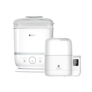 【SnowBear 韓國小白熊】智美奶瓶消毒鍋 +智能拍拍雙瓶溫奶器(24H循環烘乾/恆溫溫控)