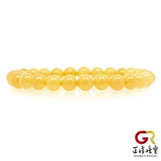 【正佳珠寶】蜜蠟琥珀 頂級白金滿蜜 6.8-7.2mm 蜜蠟手珠｜日本彈力繩(經典蜜蠟 白金色素雅黃底色)