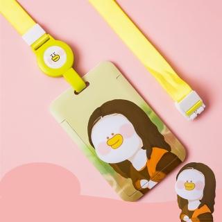 【呱娜麗莎】創意鴨鴨油畫伸縮卡套(硬殼 造型票卡夾 卡片夾 識別證 工作證 感應卡 學生證 悠遊卡)