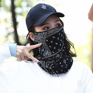 【89 zone】韓版透氣魔術多功能 防風 防曬 護頸騎行面罩 運動面罩 口罩(黑/白)