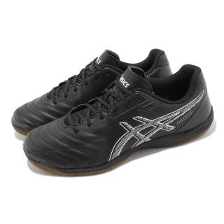【asics 亞瑟士】足球鞋 Calcetto WD 9 2E 男鞋 女鞋 黑 白 寬楦 膠底 皮革 運動鞋 亞瑟士(1113A037001)