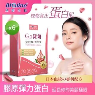 【Bioline 星譜生技】Go漾妍 紅石榴膠原蛋白6盒(30顆/盒)(紅石榴多酚.彈力蛋白.玄米賽洛美萃取.鋅.C.)