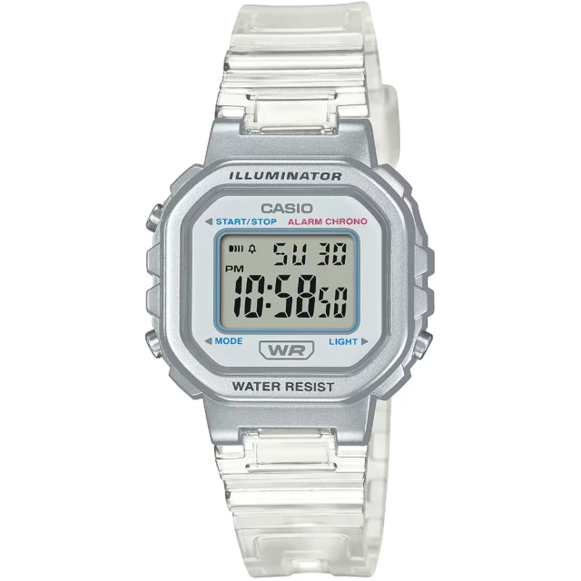 【CASIO 卡西歐】卡西歐小型復古風電子錶-果凍白(LA-20WHS-7A 公司貨)