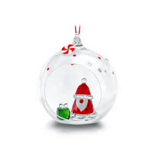 【SWAROVSKI 官方直營】Holiday Cheers聖誕老人球形掛飾 交換禮物