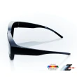 【Z-POLS】加大方框套鏡 頂級消光霧黑框搭Polarized偏光黑抗UV400包覆式太陽眼鏡(有無近視皆可用)