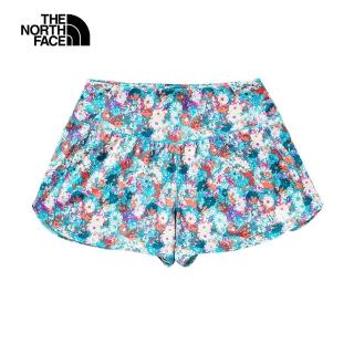 【The North Face 官方旗艦】北面兒童藍色碎花吸濕排汗寬鬆短褲｜81XNIQP