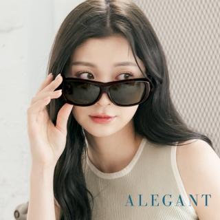 【ALEGANT】輕奢時尚森感黑透氣方框全罩式防滑彈力鏡腳寶麗來偏光墨鏡/外掛式UV400太陽眼鏡(MIT台灣製)