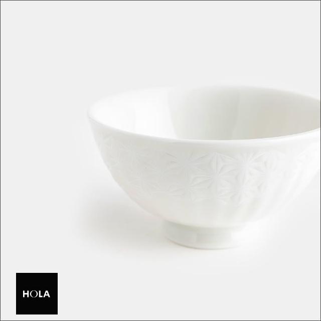 【HOLA】麻之葉飯碗11cm白