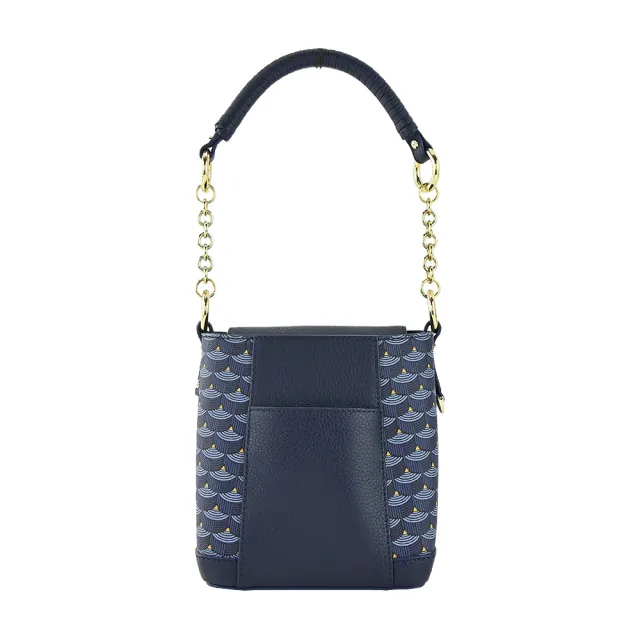 【FAURE LE PAGE】Boho 15 經典龍鱗紋翻蓋拼接兩用包(小/藍)