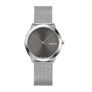【Calvin Klein 凱文克萊】minimal系列 簡約黑面銀框 銀色米蘭錶帶 手錶 女錶 CK錶 35mm 母親節(K3M221Y3)