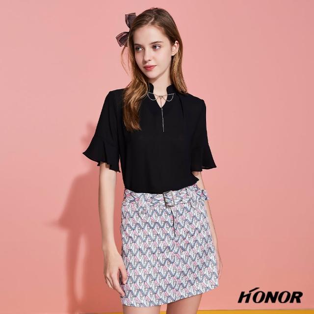 【HONOR 山形屋】波浪紋路A字短裙(MOMO獨家限定)