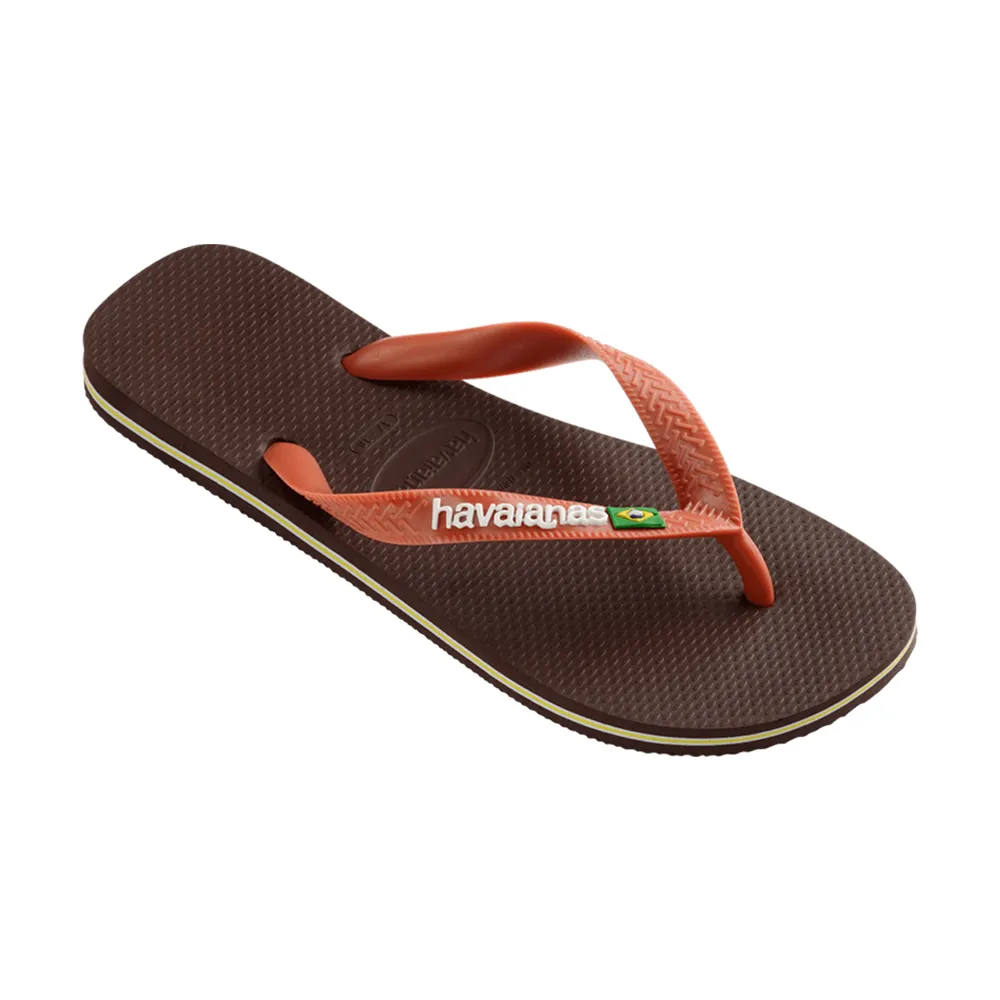 【havaianas 哈瓦仕】拖鞋 男鞋 女鞋 夾腳拖 國旗 Brasil Logo 咖啡色 4110850-3059U(哈瓦士)