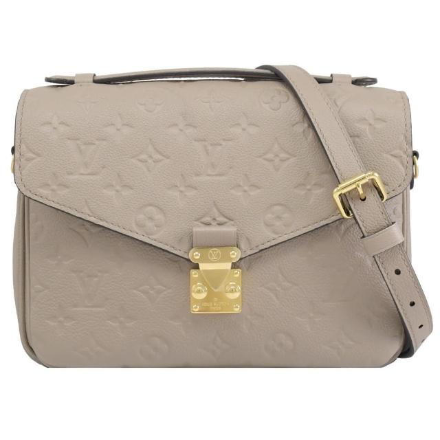 LV LOUIS VUITTON路易威登 M44881 Pochette Metis 質感素色金屬 LOGO 翻蓋肩/斜背兩用包
