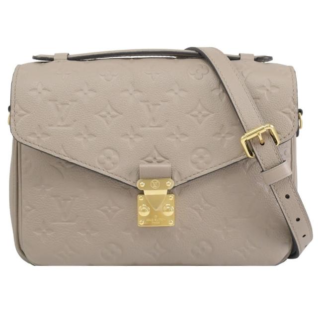 全新 LOUIS VUITTON 路易威登 M44881 Pochette Metis 灰色系金屬LOGO翻蓋斜背與肩背兩用包，採用合成皮製成，內層為布料，內設2個內袋，適合日常攜帶與輕便出門使用，附LV原廠防塵袋及專櫃購買證明影本，歐洲，性別中性設計，適用男女。
