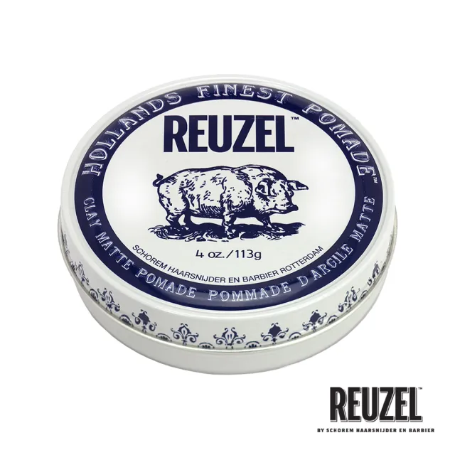 【REUZEL】荷蘭REUZEL白豬超強水性無光澤髮蠟113g(蓬鬆休閒油頭)