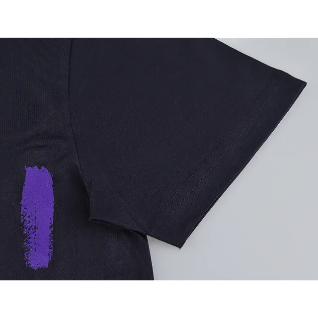 【Paul Smith】PAUL SMITH藍色插頁簽名LOGO綿質油漆造型設計圓領短袖T恤(男款x海軍藍)