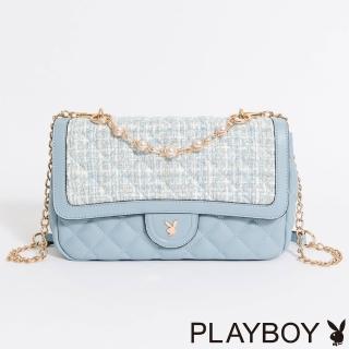 【PLAYBOY】翻蓋斜揹包 Noble系列(藍色)