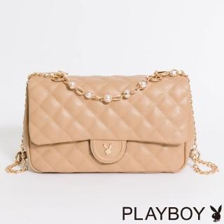 【PLAYBOY】翻蓋斜揹包 Noble系列(卡其色)