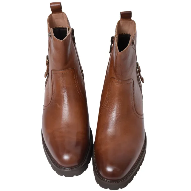 【Ann’S】復古擦色-顯瘦楦型真皮頂級牛皮短靴4cm(棕)