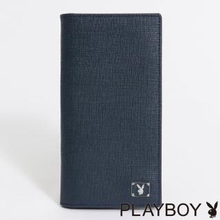 【PLAYBOY】翻蓋長夾Refine系列(藍色)