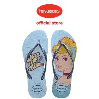 【havaianas 哈瓦仕】拖鞋 女鞋 夾腳拖 迪士尼 仙杜瑞拉 Slim Princesas 藍 4135045-1804W(哈瓦士)