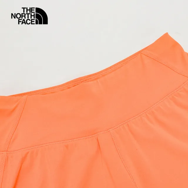 【The North Face 官方旗艦】北面兒童橘色吸濕排汗寬鬆短褲｜81XNN6M