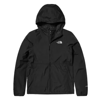 【The North Face 官方旗艦】北面男款黑色防風防潑水連帽外套｜81POJK3(薄外套/ 運動/風衣)