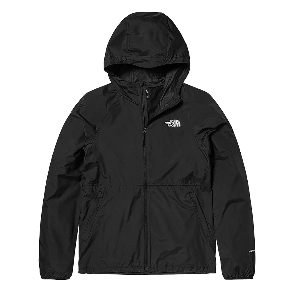 【The North Face 官方旗艦】北面男款黑色防風防潑水連帽外套｜81POJK3(薄外套/ 運動/風衣)