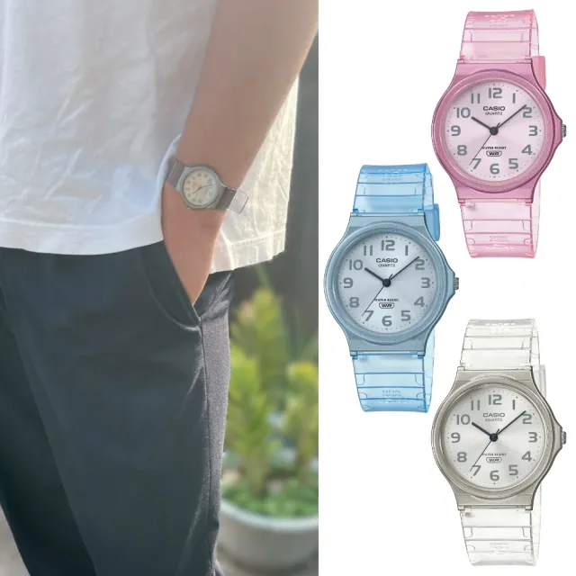 【CASIO 卡西歐】閃耀透明指針錶(MQ-24S)