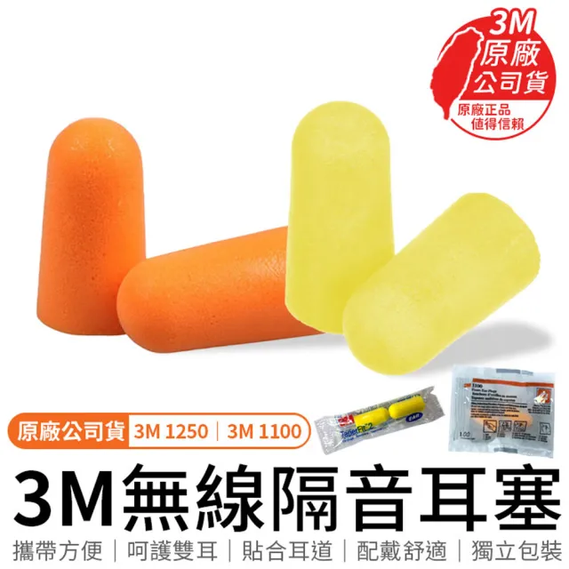 【3M】3M1100隔音耳塞 5入 贈耳塞盒(防噪音/睡眠/工作學習海棉/降噪靜音/3M抗噪音耳塞)