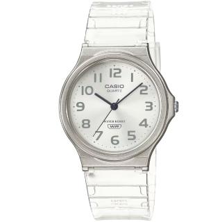 【CASIO 卡西歐】卡西歐薄型石英錶-果凍白(MQ-24S-7B)