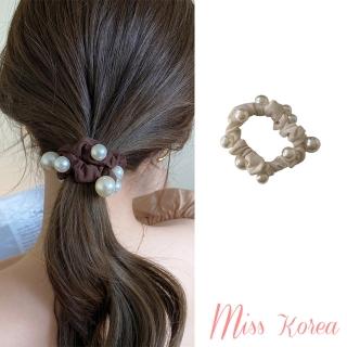 【MISS KOREA】珍珠髮圈/韓國設計浪漫大小珍珠造型氣質髮圈 大腸圈(3色任選)