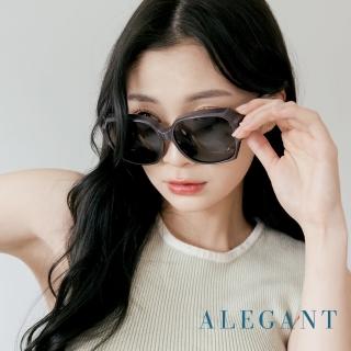 【ALEGANT】時尚葡茶紫舒適加大方框全罩式防滑彈力鏡腳寶麗來偏光墨鏡/UV400太陽眼鏡(外掛式/MIT台灣製)