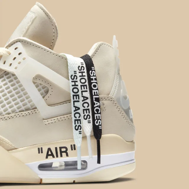 NIKE 耐吉】限量款Air Jordan 4 X OFF-WHITE 女鞋白奶油AJ4(CV9388-100