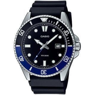 【CASIO 卡西歐】新槍魚類勞力士黑水鬼200米潛水錶 情人節 禮物(MDV-107-1A2)