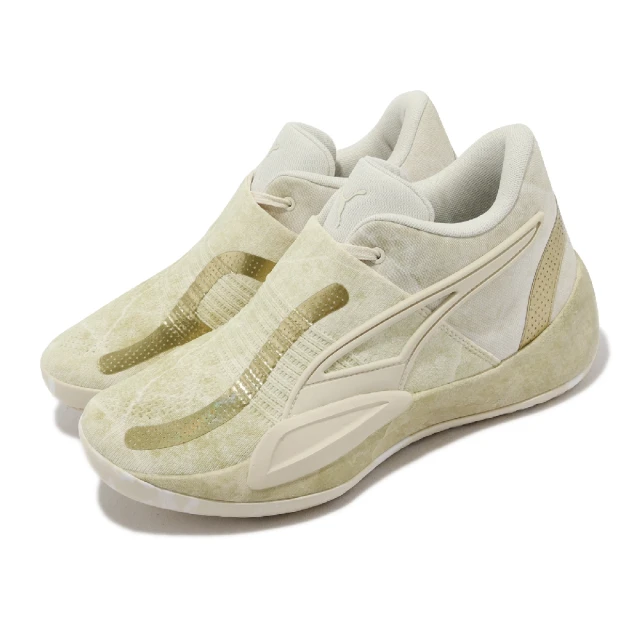 PUMA 籃球鞋 Rise Nitro Nephrite 象牙白 金 襪套式 回彈 新年 翠玉款 CNY(37827901)