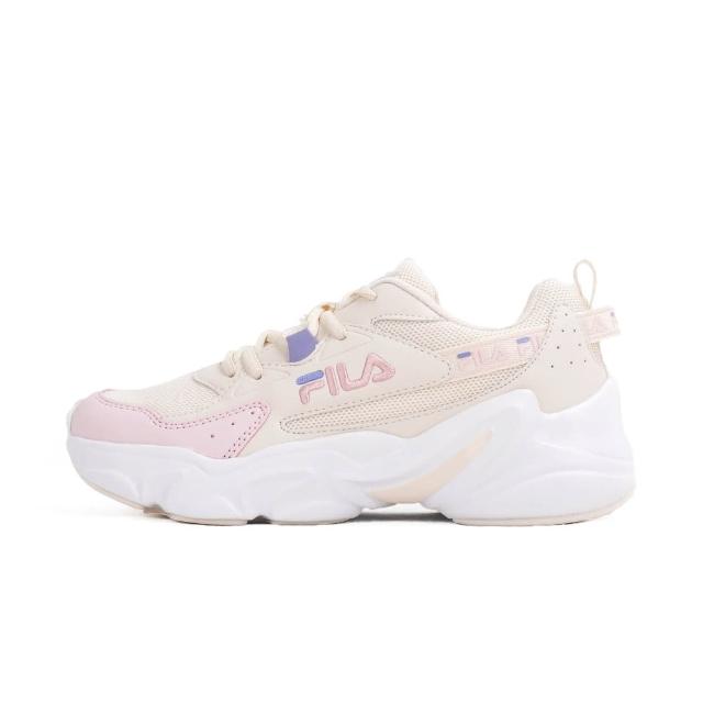【FILA】Hidden Tape 6 女 休閒鞋 復古 運動 慢跑 舒適 穿搭 百搭 米 粉(5-J329X-115)
